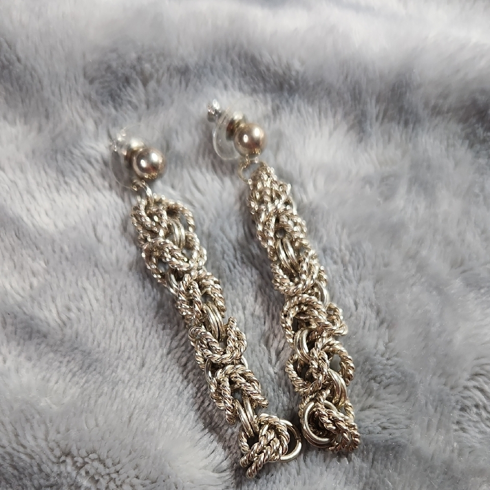 Intricate Silver Dangling Earrings